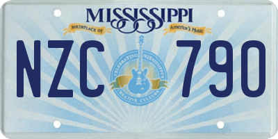 MS license plate NZC790
