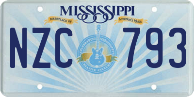 MS license plate NZC793