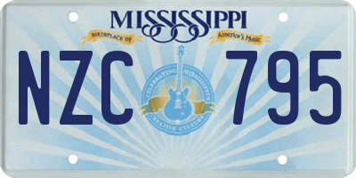 MS license plate NZC795