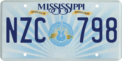 MS license plate NZC798