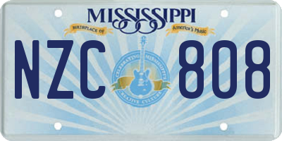 MS license plate NZC808