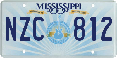 MS license plate NZC812