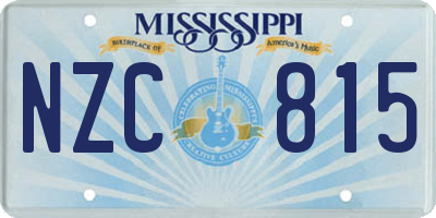 MS license plate NZC815
