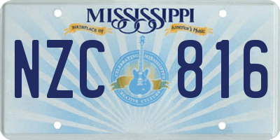 MS license plate NZC816