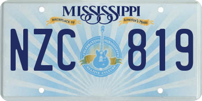 MS license plate NZC819