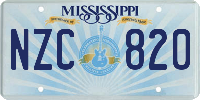 MS license plate NZC820
