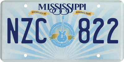 MS license plate NZC822