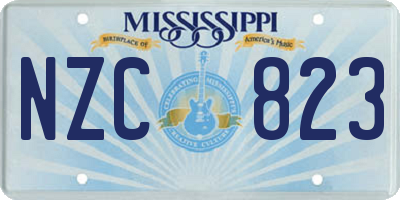 MS license plate NZC823