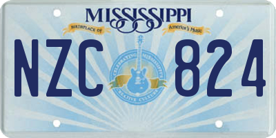 MS license plate NZC824
