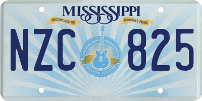 MS license plate NZC825