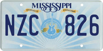 MS license plate NZC826