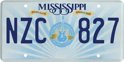 MS license plate NZC827