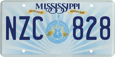 MS license plate NZC828