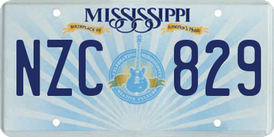 MS license plate NZC829
