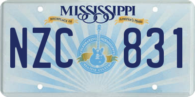 MS license plate NZC831