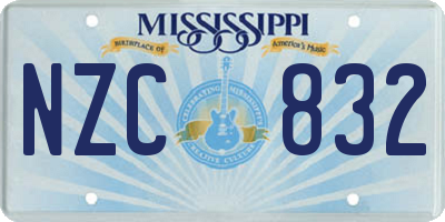 MS license plate NZC832