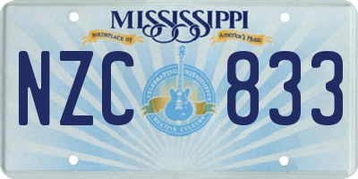 MS license plate NZC833