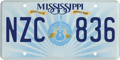 MS license plate NZC836