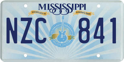 MS license plate NZC841