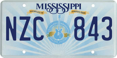 MS license plate NZC843