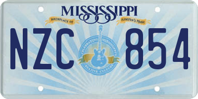 MS license plate NZC854