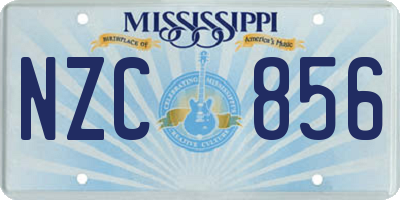MS license plate NZC856