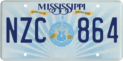MS license plate NZC864