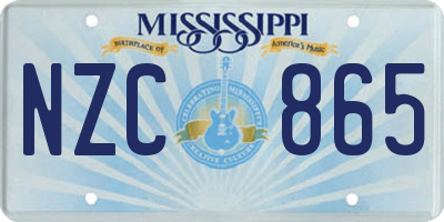 MS license plate NZC865