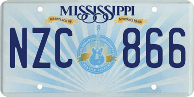 MS license plate NZC866