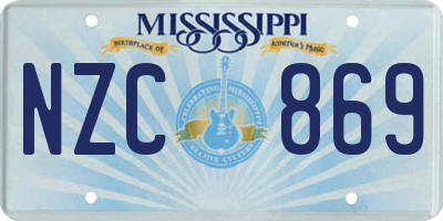 MS license plate NZC869