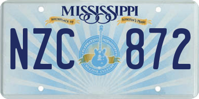 MS license plate NZC872