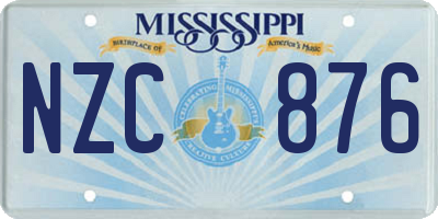 MS license plate NZC876