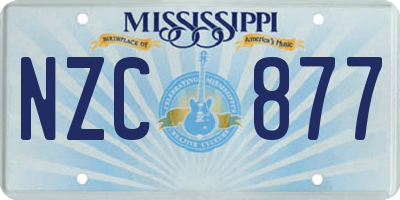 MS license plate NZC877
