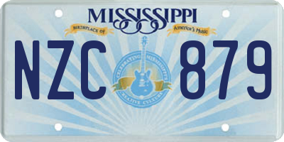 MS license plate NZC879