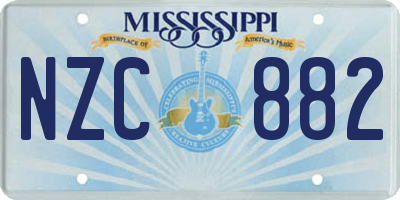 MS license plate NZC882