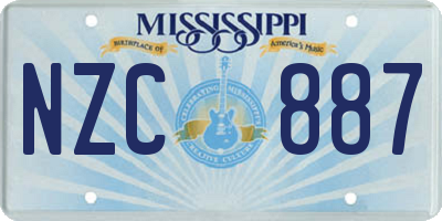 MS license plate NZC887