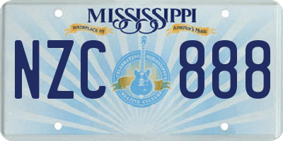 MS license plate NZC888