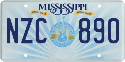 MS license plate NZC890