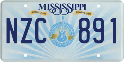 MS license plate NZC891