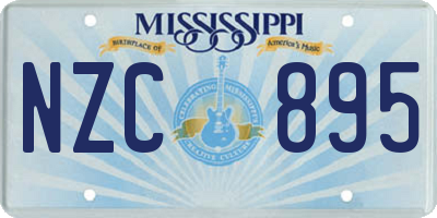 MS license plate NZC895