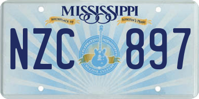 MS license plate NZC897