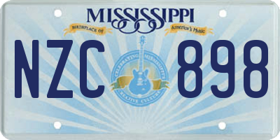 MS license plate NZC898