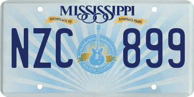 MS license plate NZC899
