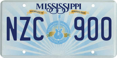 MS license plate NZC900