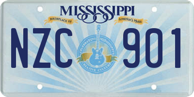 MS license plate NZC901