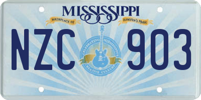 MS license plate NZC903