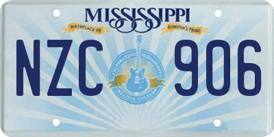 MS license plate NZC906
