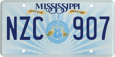 MS license plate NZC907