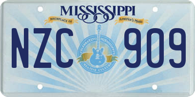 MS license plate NZC909