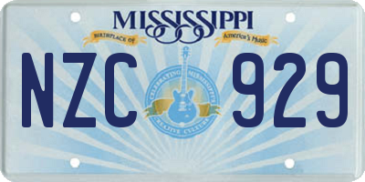 MS license plate NZC929
